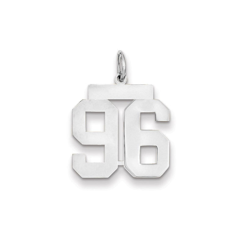 585 Weißgold WG mittelgroßer polierter Charm Nummer 96