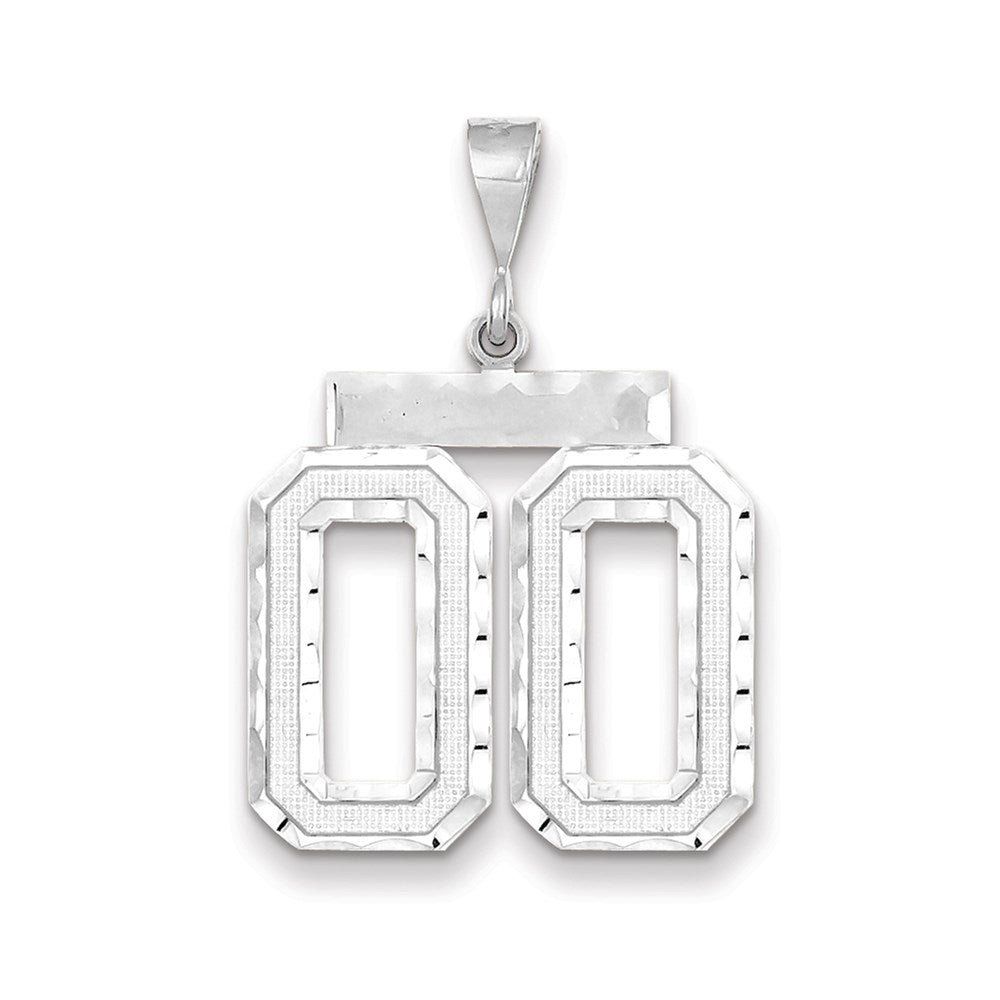 14K Weißgold Groß Diamantiert Zahl