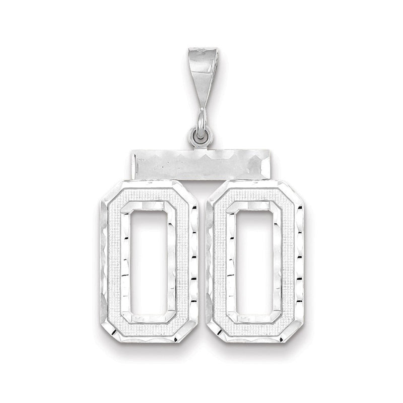 14K Weißgold Groß Diamantiert Zahl