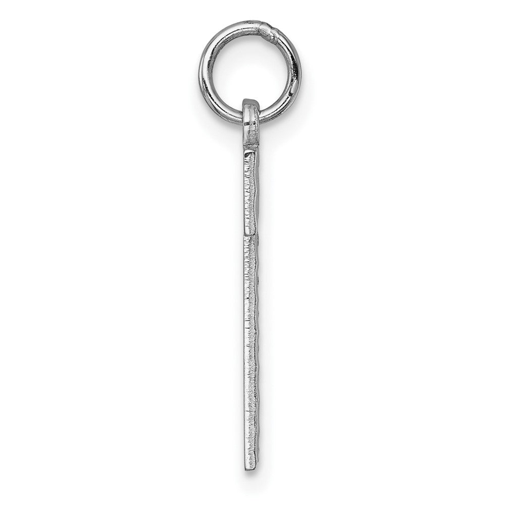 14K Weißgold 14kw Groß Gebürstet Diamantiert Zahl 1 Charm