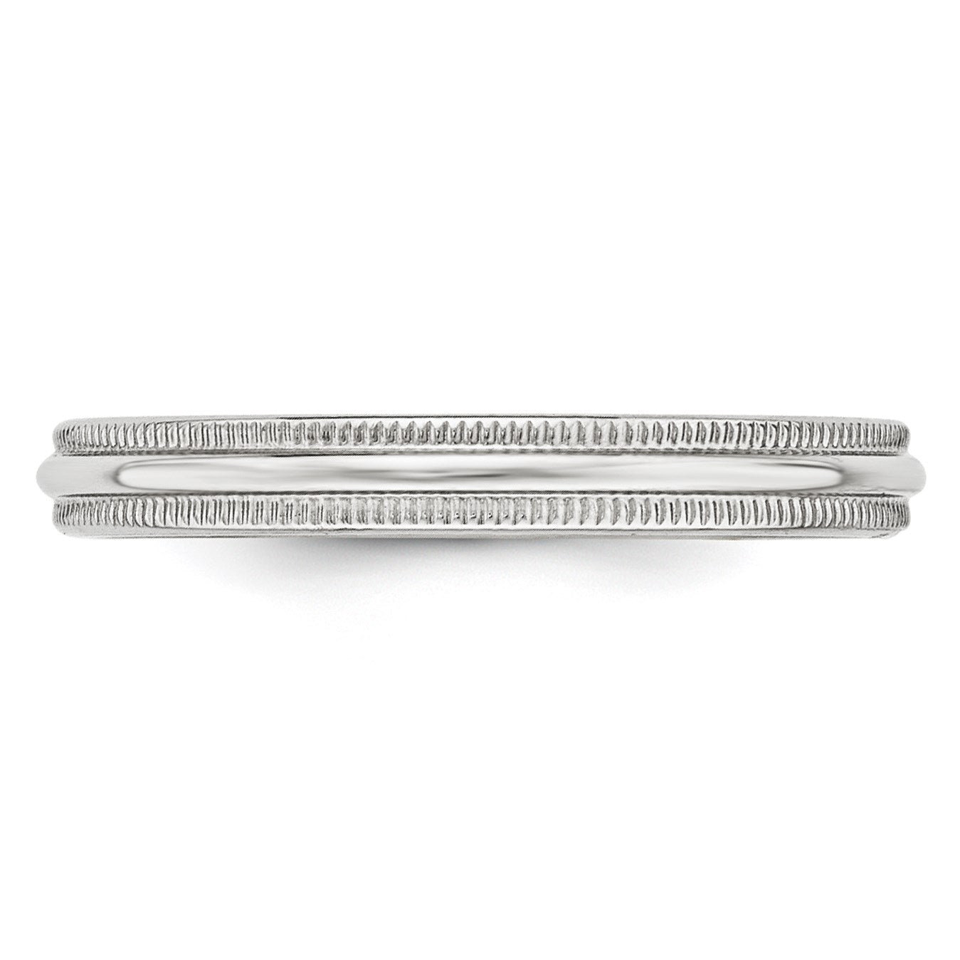 10K Weißgold 3 mm Milgrain halbrund Ehering