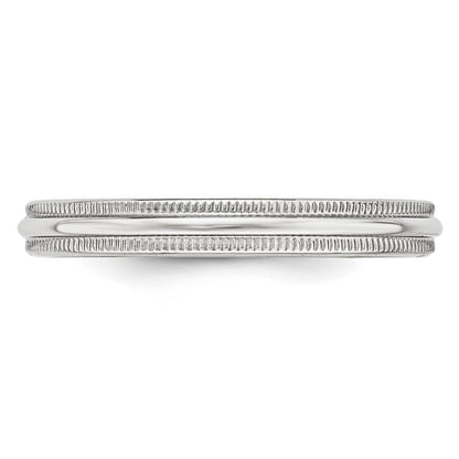 10K Weißgold 3 mm Milgrain halbrund Ehering