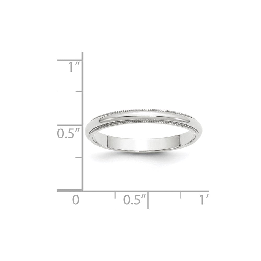 14k Weißgold 3 mm Milgrain halbrund Ehering