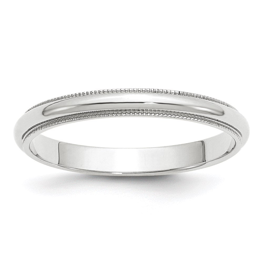 14k Weißgold 3 mm Milgrain halbrund Ehering