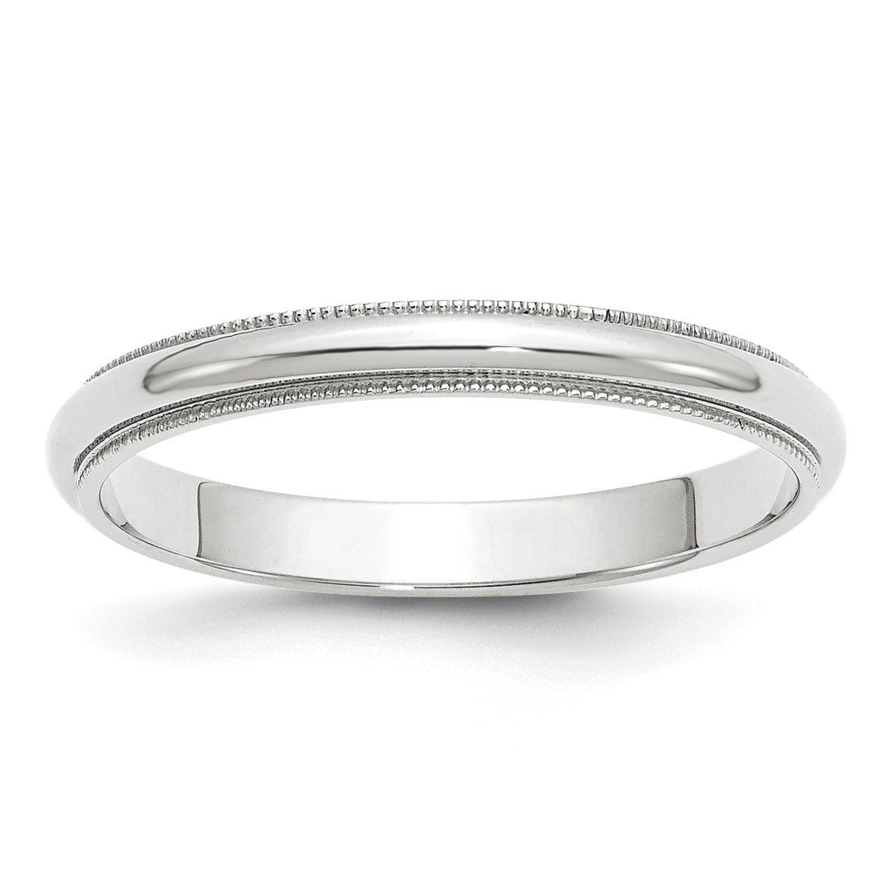 10K Weißgold 3 mm Milgrain halbrund Ehering