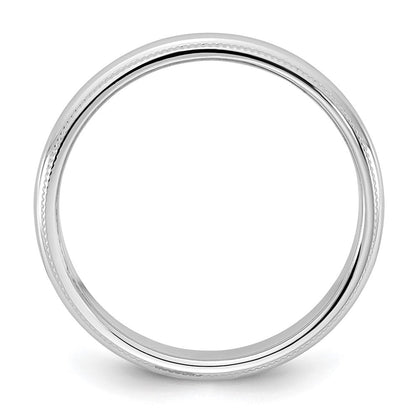 10K Weißgold 10Kw 3,5mm Milgrain Halbrund-Ring, Größe 8