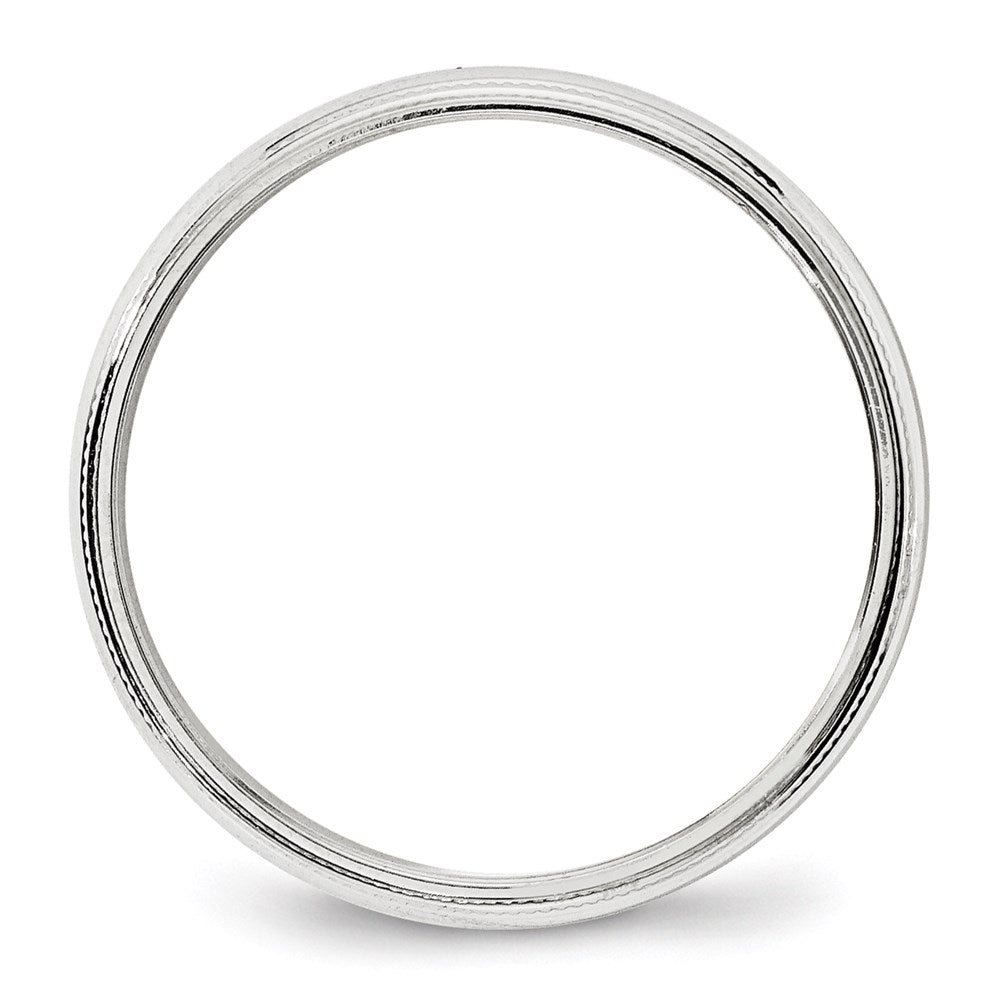 10K Weißgold 4 mm Milgrain halbrund Ehering