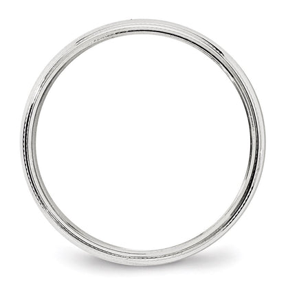 10K Weißgold 4 mm Milgrain halbrund Ehering