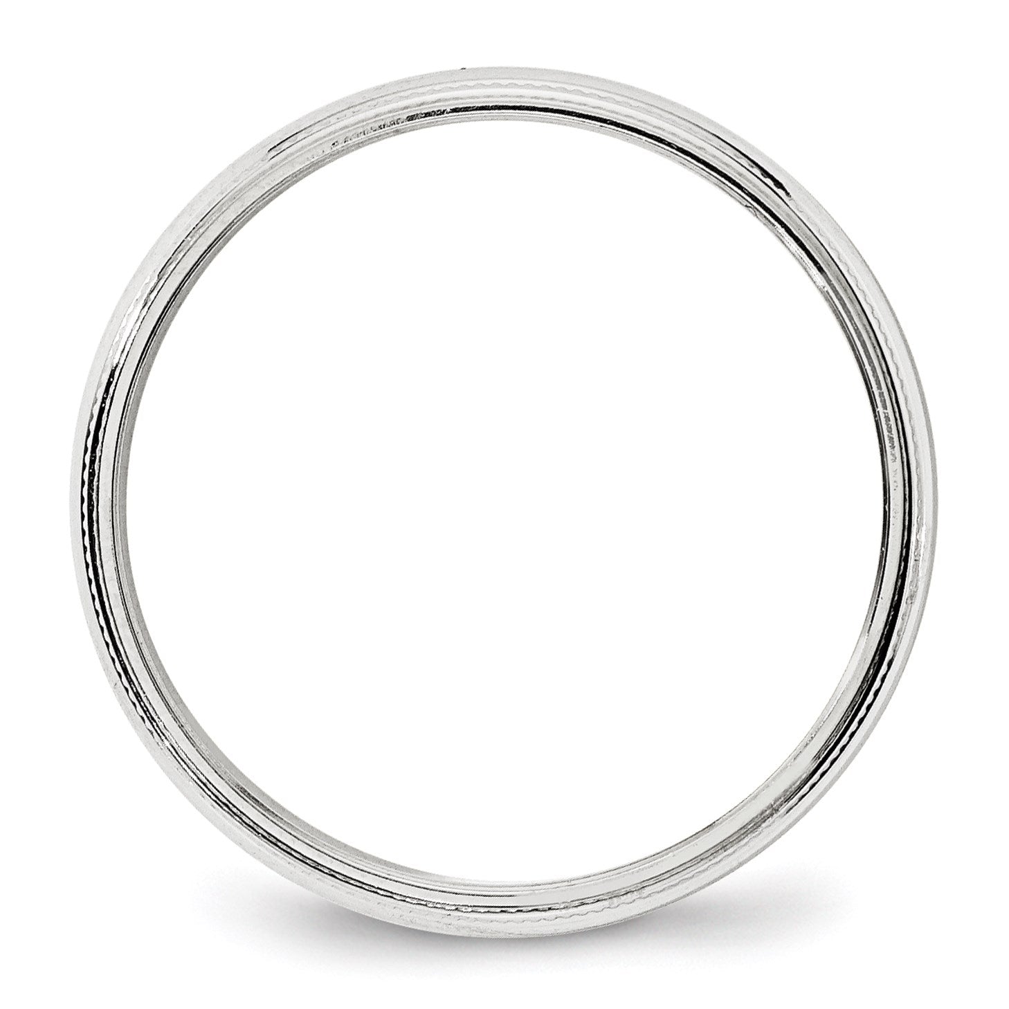 14K Weißgold 4 mm halbrunder Ehering mit Milgrain