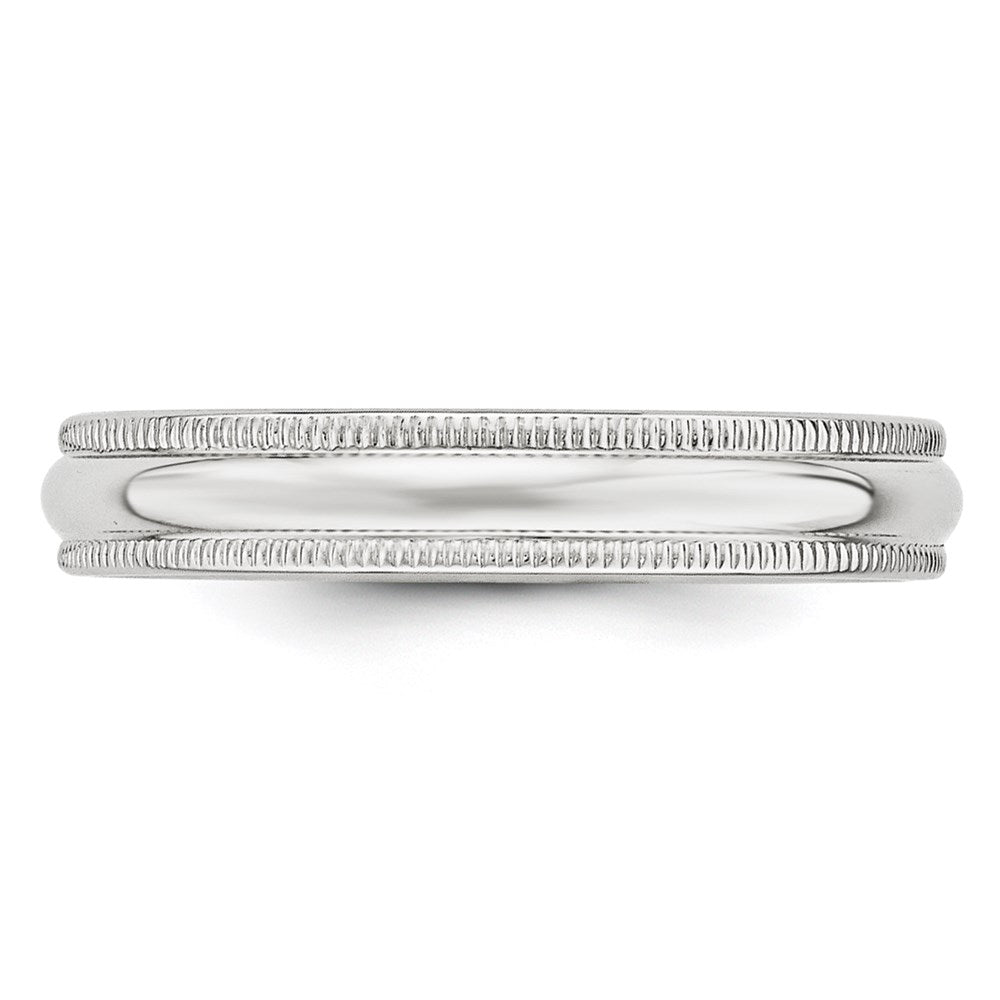 10K Weißgold 4 mm Milgrain halbrund Ehering