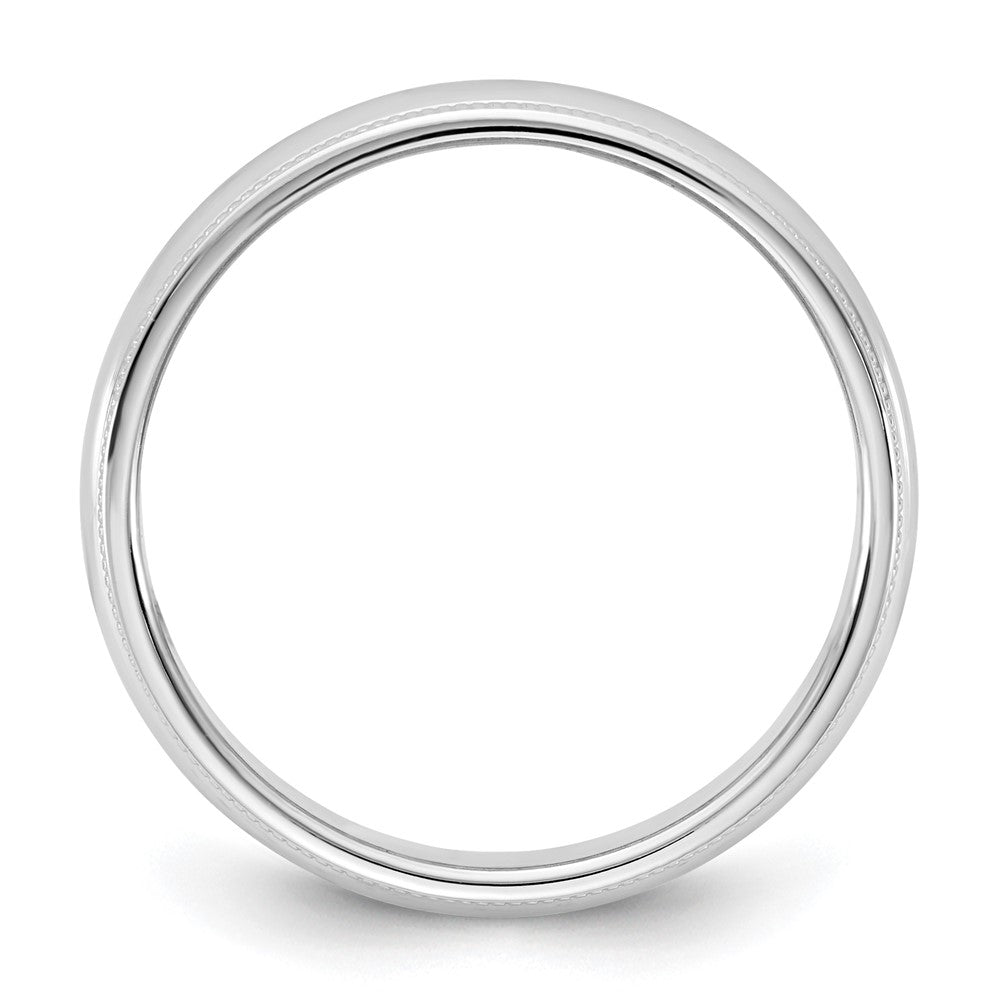 10K Weißgold 10Kw 4,5 mm Ring mit Milgrain-Kante, halbrund, Größe 7,5