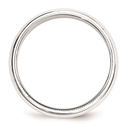 10K Weißgold 5 mm Ehering mit Milgrain, halbrund