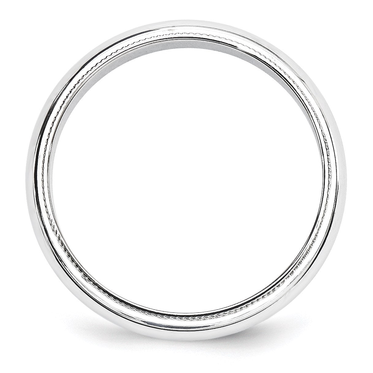 10K Weißgold 5 mm Ehering mit Milgrain, halbrund