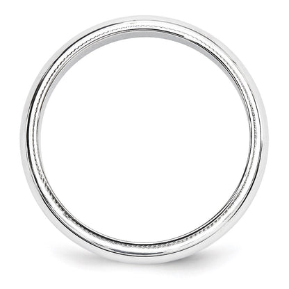 10K Weißgold 5 mm Ehering mit Milgrain, halbrund