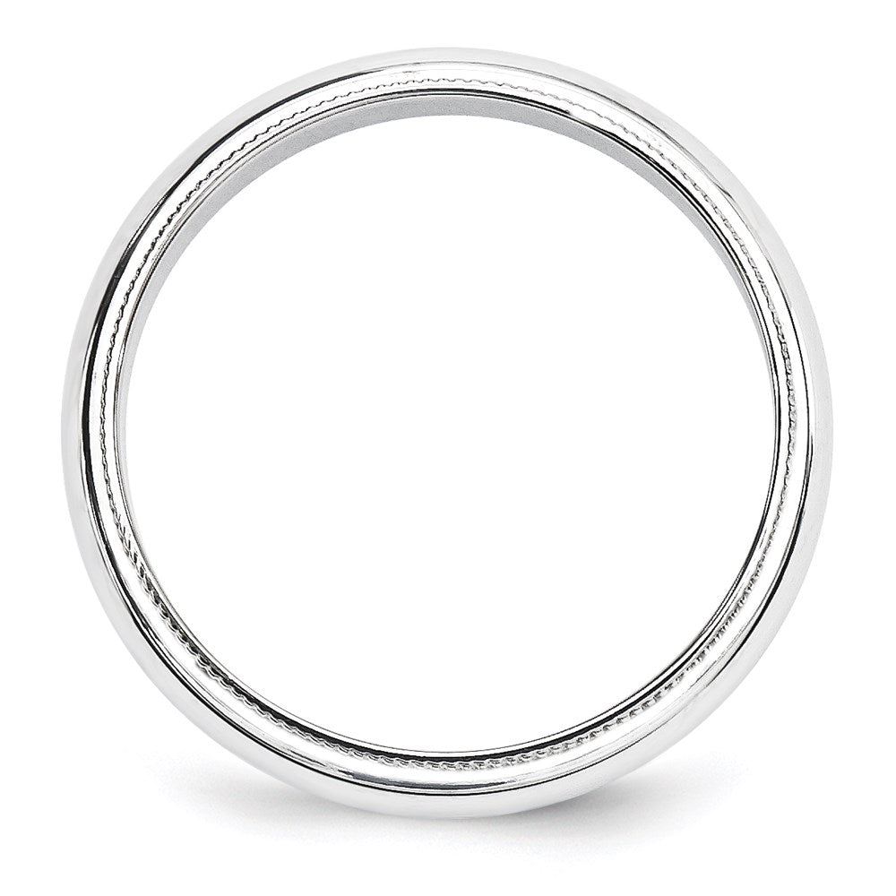 10K Weißgold 5 mm Ehering mit Milgrain, halbrund