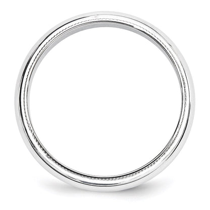 10K Weißgold 5 mm Ehering mit Milgrain, halbrund