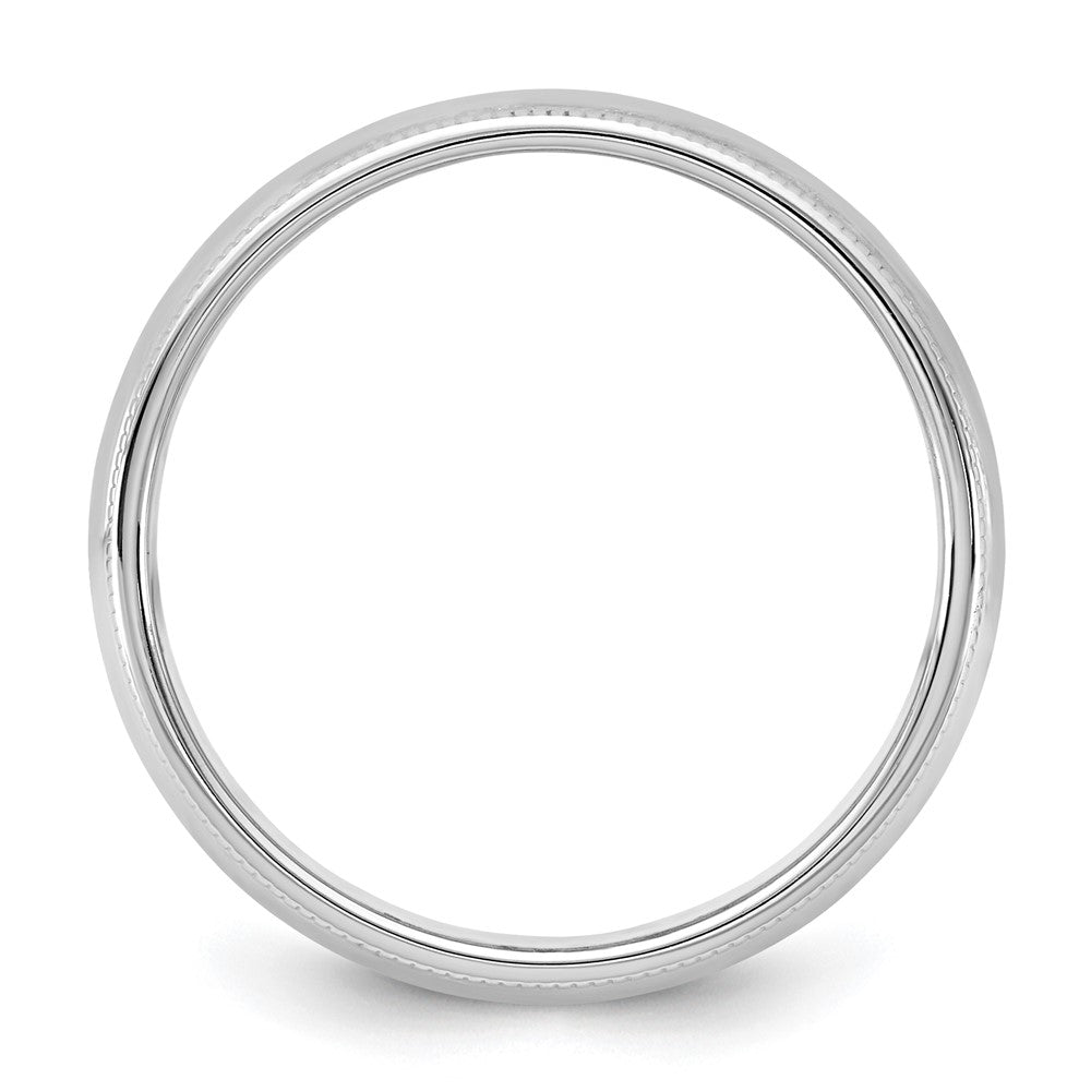 10K Weißgold 10Kw 5,5mm Milgrain Halbrund-Ring, Größe 13,5