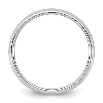 10K Weißgold 10Kw 5,5mm Milgrain Halbrund-Ring, Größe 13,5