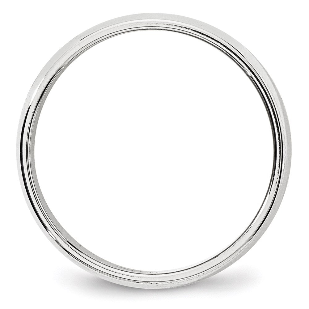 10K Weißgold 6 mm Ehering mit Milgrain, halbrund