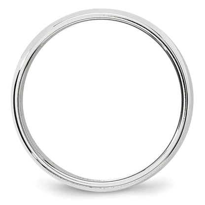 14K Weißgold 6 mm Ehering, halbrund mit Milgrain