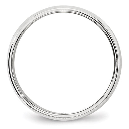 14K Weißgold 6 mm Ehering, halbrund mit Milgrain