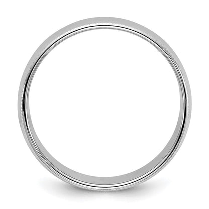 14K Weißgold 8 mm Milgrain halbrund Ehering