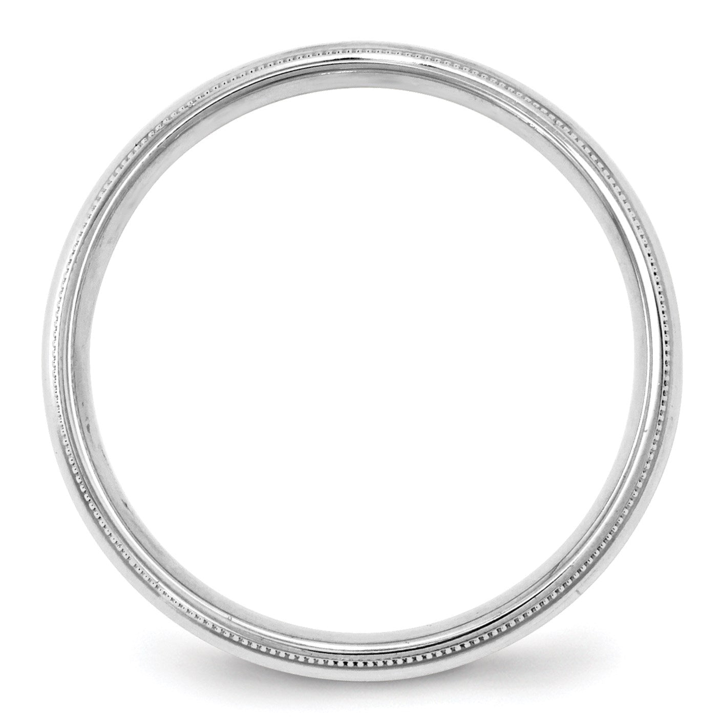 10K Weißgold 4 mm Milgrain halbrund Komfort-Passform Ehering