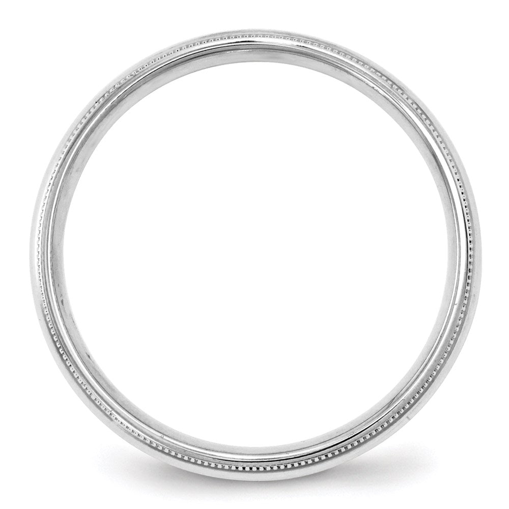 10K Weißgold 4 mm Milgrain halbrund Komfort-Passform Ehering