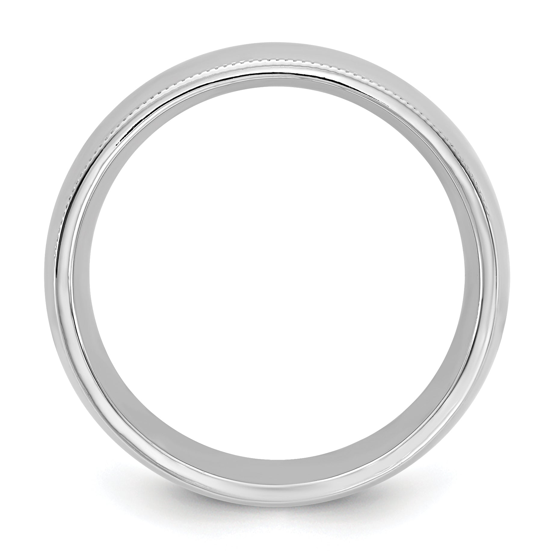 10K Weißgold 10Kw 7mm Milgrain Komfortpassform Ring Größe 7