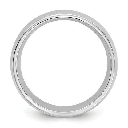 10K Weißgold 10Kw 7mm Milgrain Komfortpassform Ring Größe 7