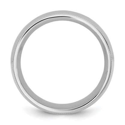 10K Weißgold 10Kw 8mm Milgrain Komfort-Fit Ring Größe 7