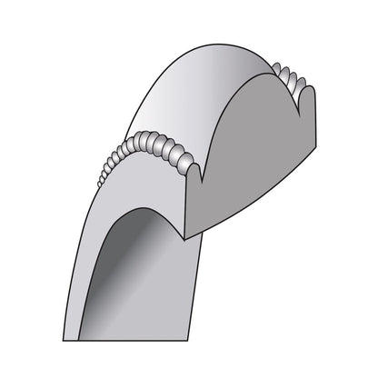 10K Weißgold 10Kw 8mm Milgrain Komfort-Fit Ring Größe 8