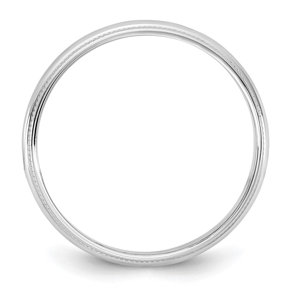 10K Weißgold 10Kw 3,5 mm Leichter Milgrain Halbrund-Ring Größe 11