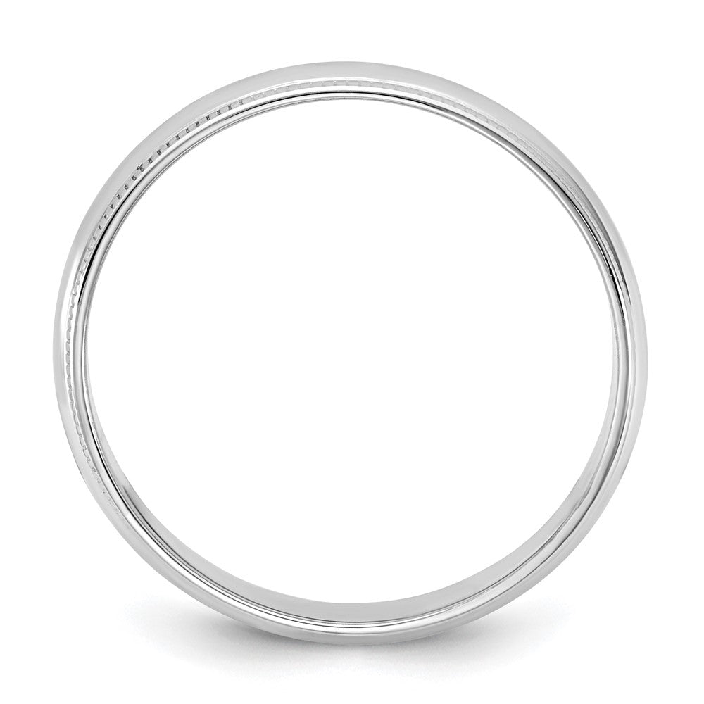 10K Weißgold 10Kw 4,5 mm Leichtgewicht-Milgrain-Halbrund-Ring, Größe 4,5