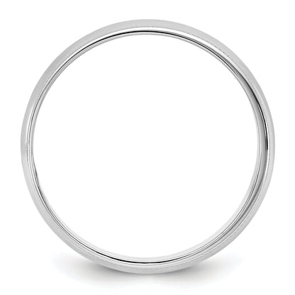 10K Weißgold 10Kw 5,5mm leichter Milgrain-Halbrund-Ring Größe 10,5