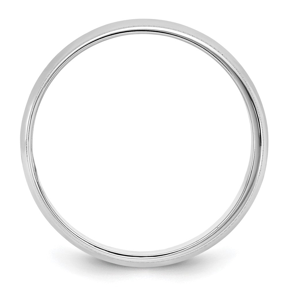 10K Weißgold 10Kw 5,5mm Leichter Milgrain Halbrund-Ring, Größe 7