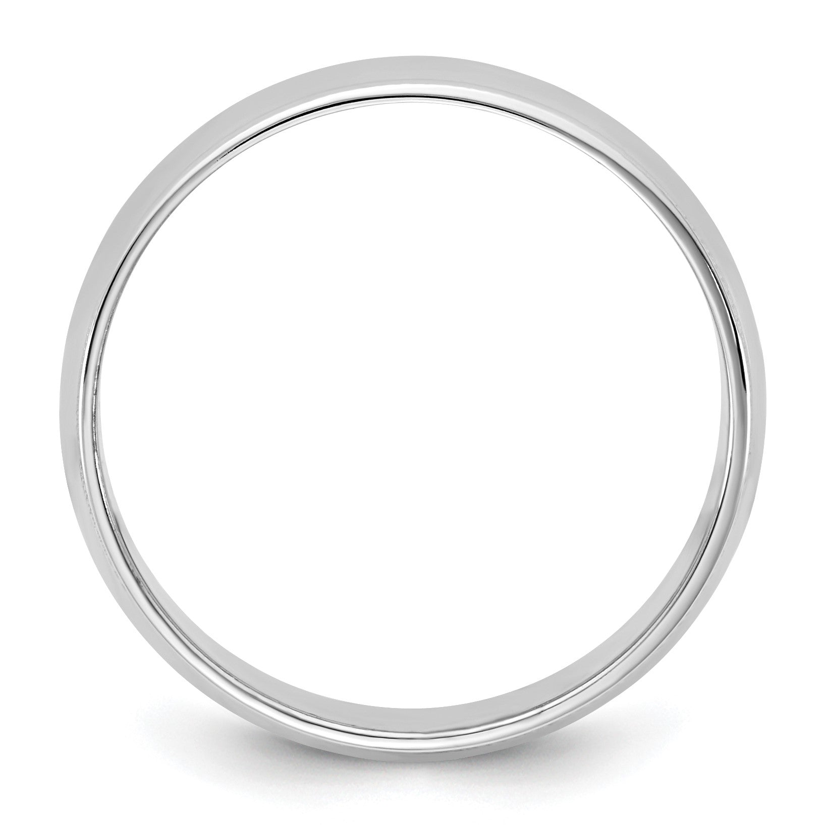 10K Weißgold Milgrain Halbrund Ring, leichtgewichtig, 6,5 mm, Größe 6,5