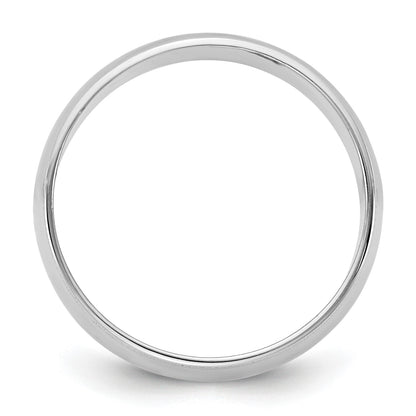 10K Weißgold 10 Kw 7 mm leichter Milgrain-Halbrund-Ring Größe 13