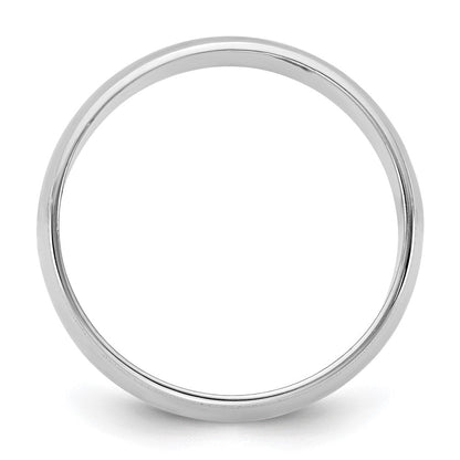 10K Weißgold 10Kw 7mm leichtgewichtiger Halbrund-Ring mit Milgrain-Kante, Größe 14