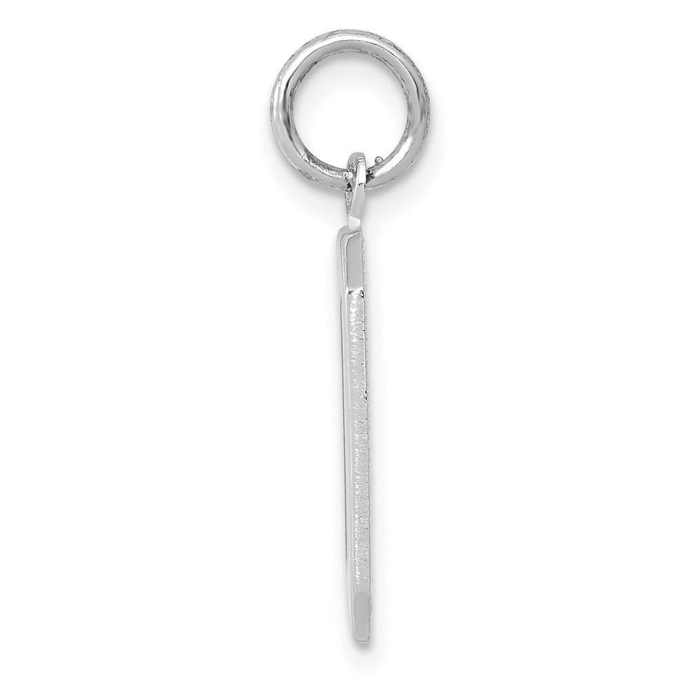 14K Weißgold mittelgroßer polierter Zahl-0-Charm