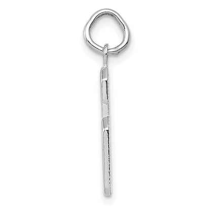 14K Weißgold mittelgroßer polierter Zahl-6-Charm