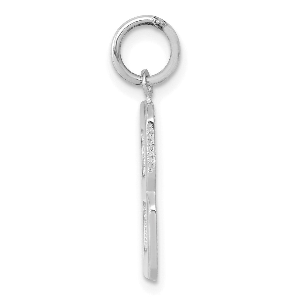 14K Weißgold Mittelgroßer Polierter Zahl-8-Charm