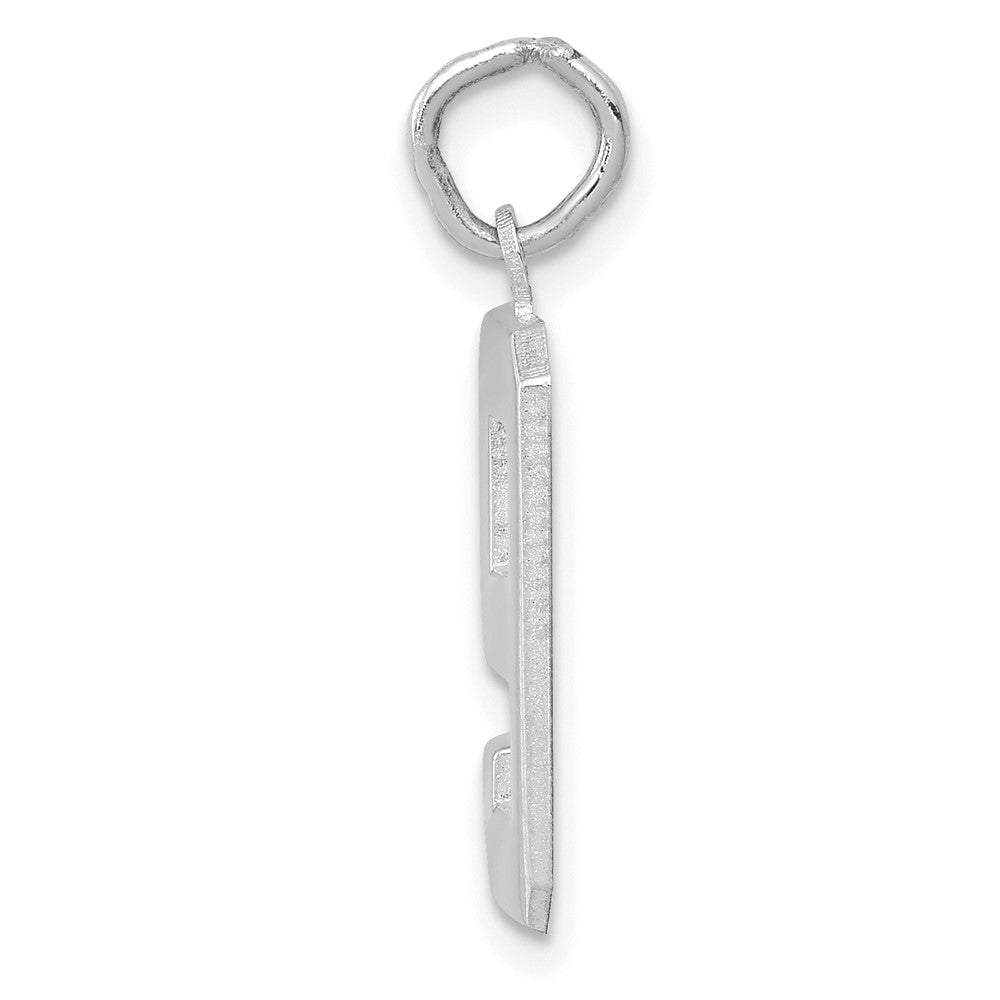 585 Weißgold Medium Polierter Zahl-9-Charm