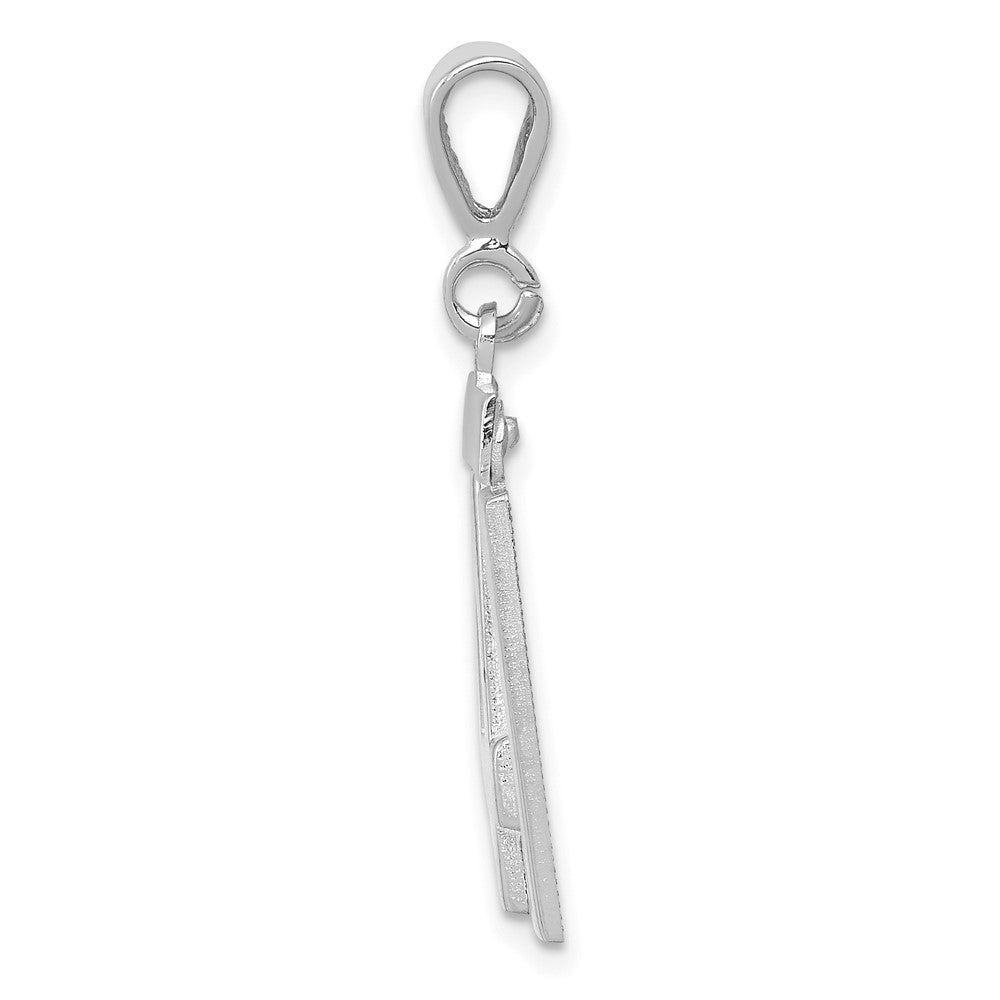 14K Weißgold Zahl 41 Charm, mittelgroß, poliert