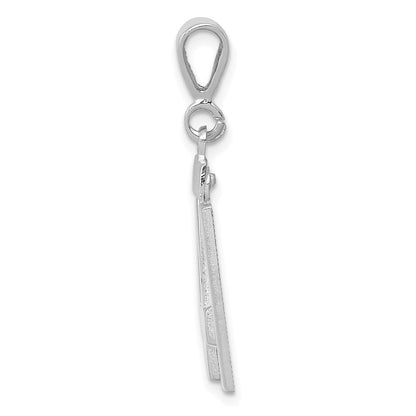 14K Weißgold Zahl 41 Charm, mittelgroß, poliert