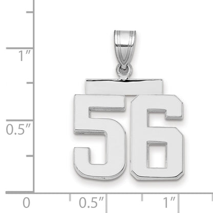 14K Weißgold Charm „Zahl 56“, mittelgroß, poliert
