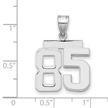 14K Weißgold Charm mit Nummer 85, mittelgroß, poliert