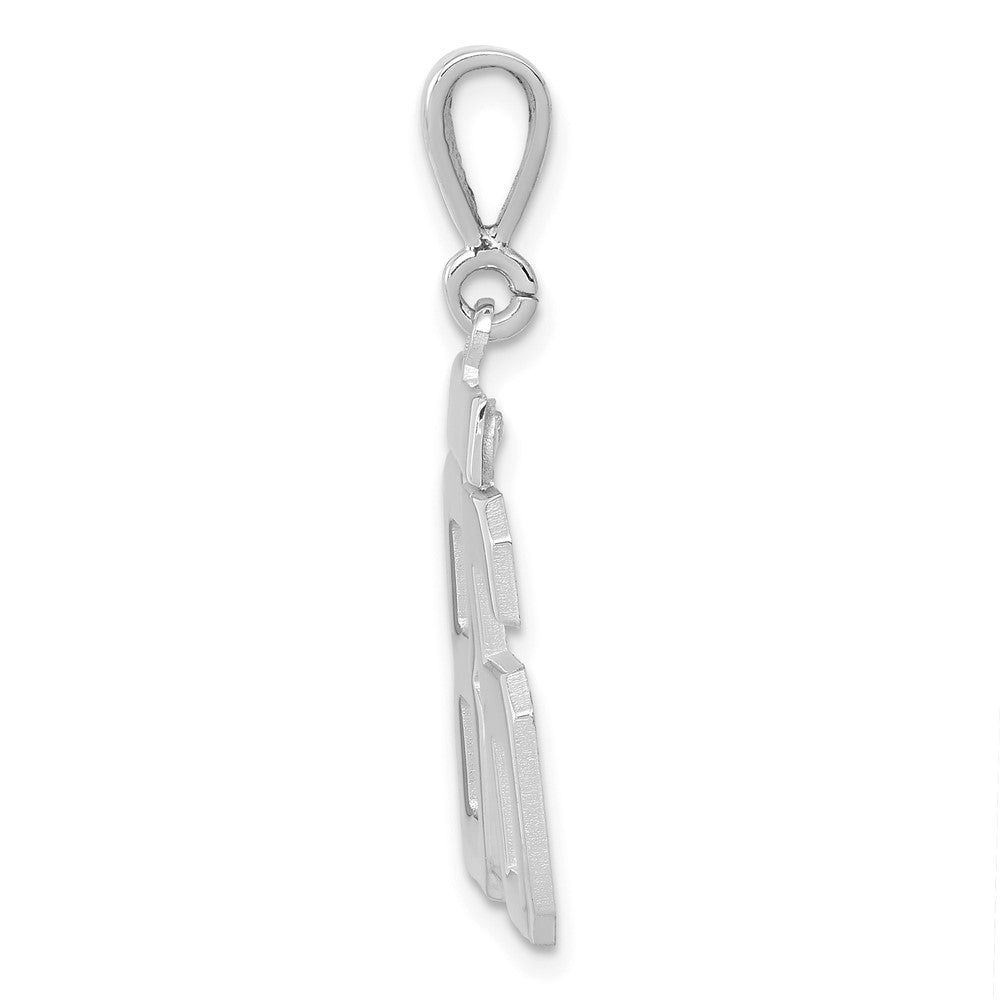 14K Weißgold Zahl 86 Charm, mittelgroß, poliert