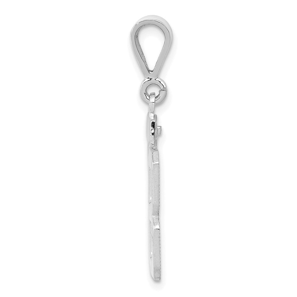 14K Weißgold Mittlerer Polierter Zahl-88-Charm