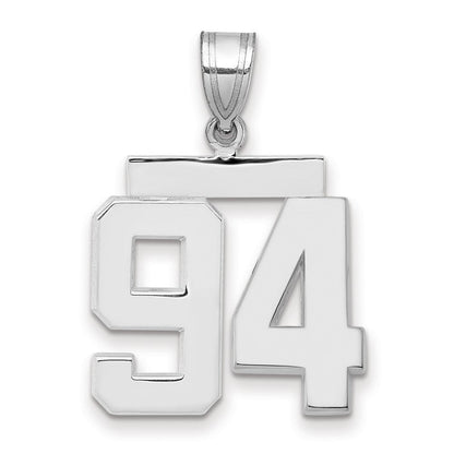 14K Weißgold mittelgroßer polierter Charm „Nummer 94“